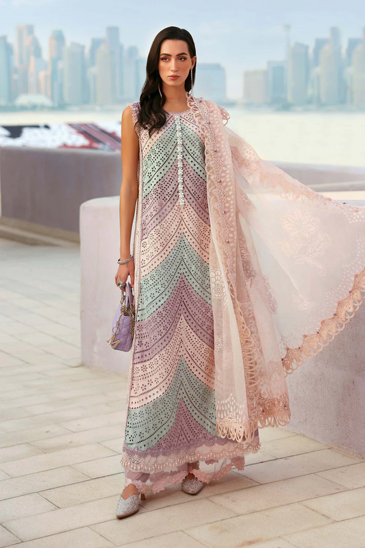 Maria.B Luxury swiss Lawn Unstitched Embroidered 3Pc Suit D-2612-B