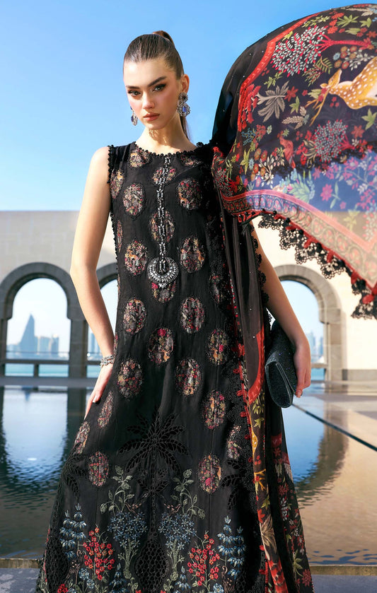 Maria.B Luxury Embroidered Jacquard Lawn Unstitched 3Pc Suit D-2605-B