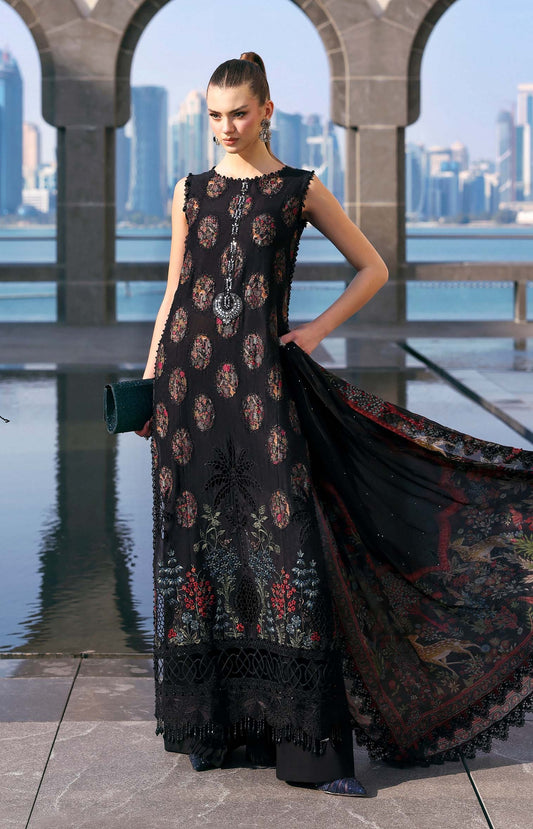 Maria.B Luxury Embroidered Jacquard Lawn Unstitched 3Pc Suit D-2605-B