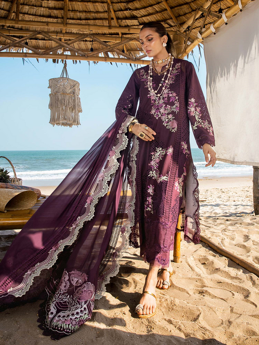 Saira Shakira Luxury Lawn Embroidered 3 Piece Unstitched - DAHLIA-B