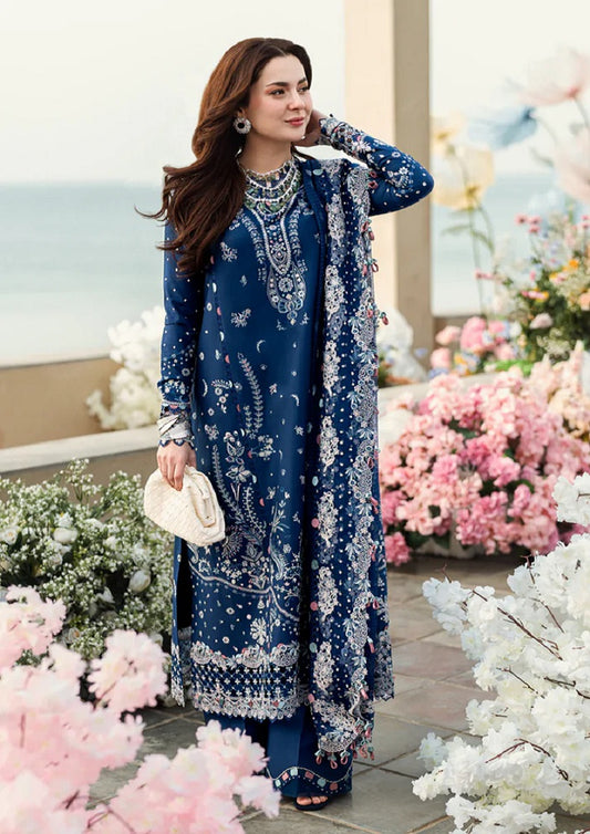 Qalamkar Sahil Kinare Luxury Lawn Embroidered 3 Piece Unstitched FK-05 AURORA