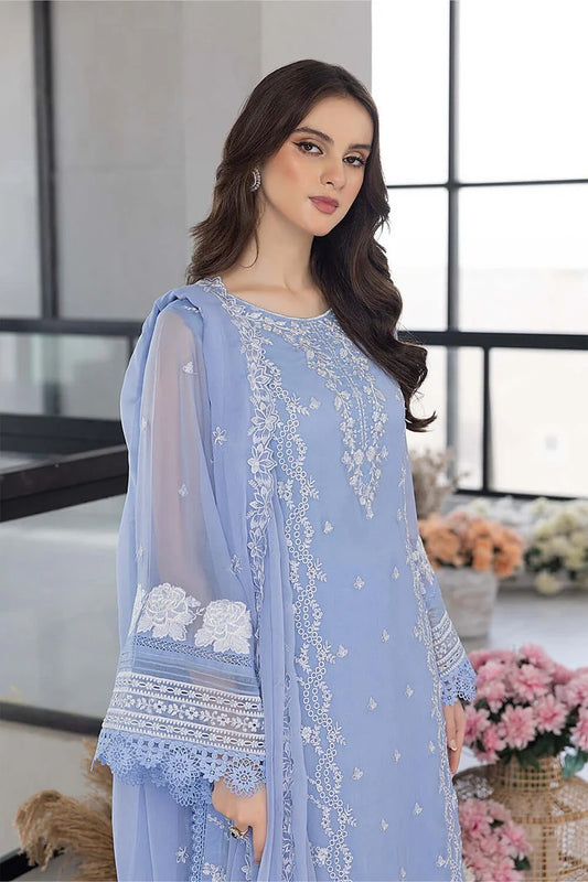 Ensembles By Azure Embroidered Chiffon Suits Unstitched AZU25 Fairy Glow 3PCS