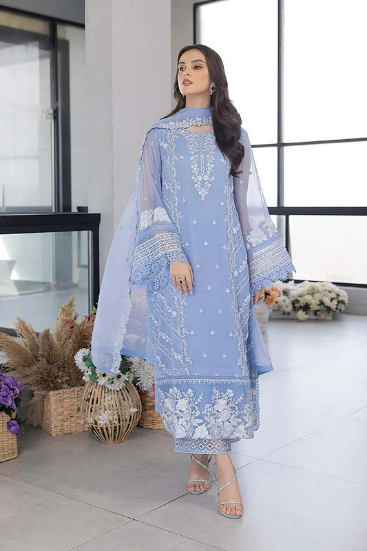 Ensembles By Azure Embroidered Chiffon Suits Unstitched AZU25 Fairy Glow 3PCS