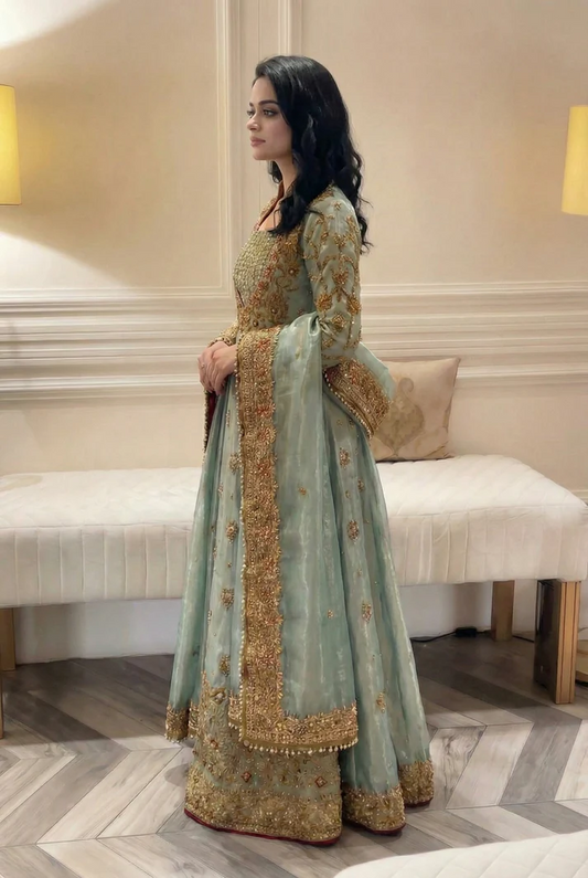 Haris Shakeel Luxury Myssory Embroidered 3PCS Unstitched UROOJ HS-70