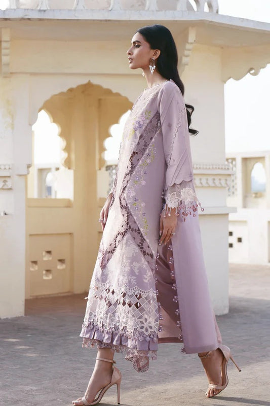 Parishay SLA 09 Luxury Lawn 3 Pc Embroidered | Mauve Shangrila 26