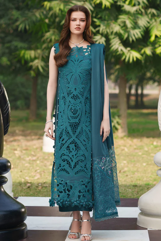 Parishay Luxury Lawn Embroidered 3 Pc Unstitched Suit SQ-04 ZINC