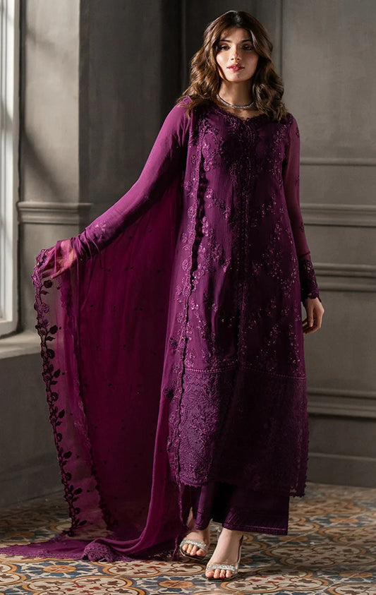 Azure Wedding Festive Luxury Chiffon Embroidered Collection Rose Noir
