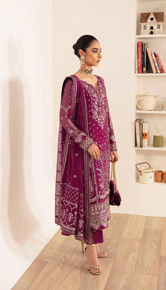 Gulaal Luxury Chiffon Embroidered Unstitched 3 Pc Suit Roheen GL 04 ROHEEN