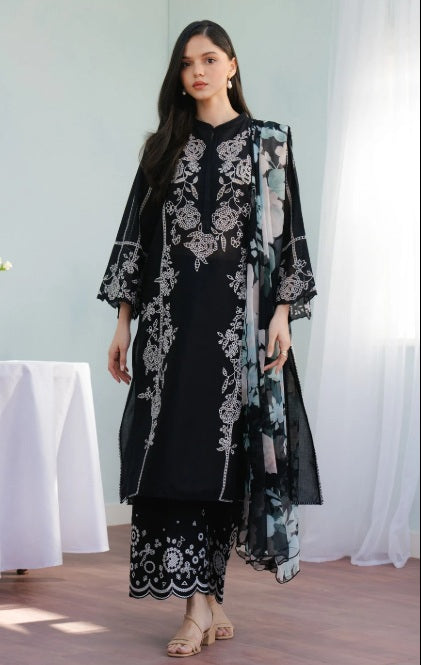 Coco by Zara Shahjahan Embroidered Luxury Lawn Unstitched 3Pc Suit-Eclat-7B