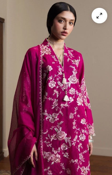 Zara Shahjahan Luxury Embroidered Lawn 3Pc Unstitched Suit RAQSAA
