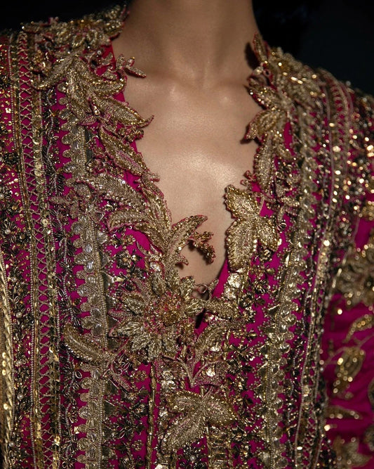 Sana Safinaz Wedding Couture Luxury Hand Made Raw Silk Collection B-389