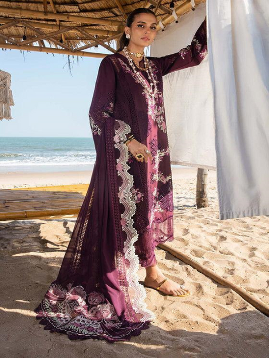 Saira Shakira Luxury Lawn Embroidered 3 Piece Unstitched - DAHLIA-B
