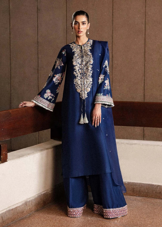 Hussain Rehar Festive Collection Unstitched 3 Pieces Raw Silk SAXE