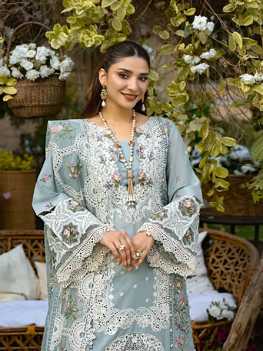 Elaf Embroidered Lawn Suit Unstitched 3 Pc ELM- 03 B Samaa
