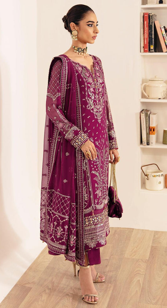 Gulaal Luxury Chiffon Embroidered Unstitched 3Pc Suit Roheen GL-04 ROHEEN