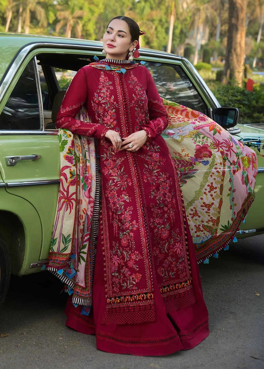 Hussain Rehar Luxury Lawn Embroidered Unstitched Suit BLOOM
