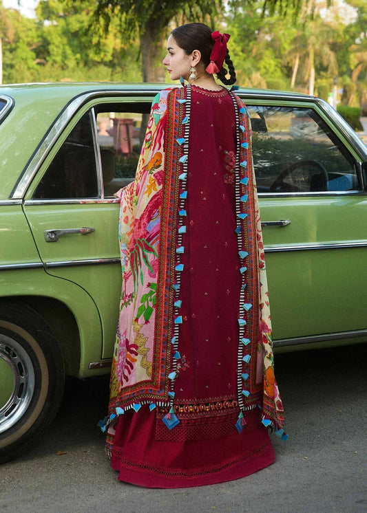 Hussain Rehar Luxury Lawn Embroidered Unstitched Suit BLOOM
