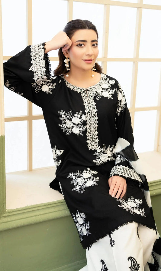 Zara Shahjahan Luxury Embroidered Lawn Unstitched 3Pc Suit