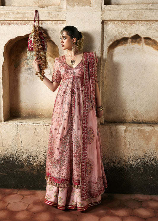 Hussain Rehar Luxury Organza Embroidered Unstitched 3PC Suit Roshanara D-1591