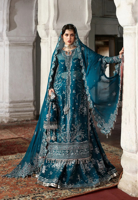 Hussain Rehar Luxury Organza Embroidered Unstitched 3PC Suit-Zebunisa