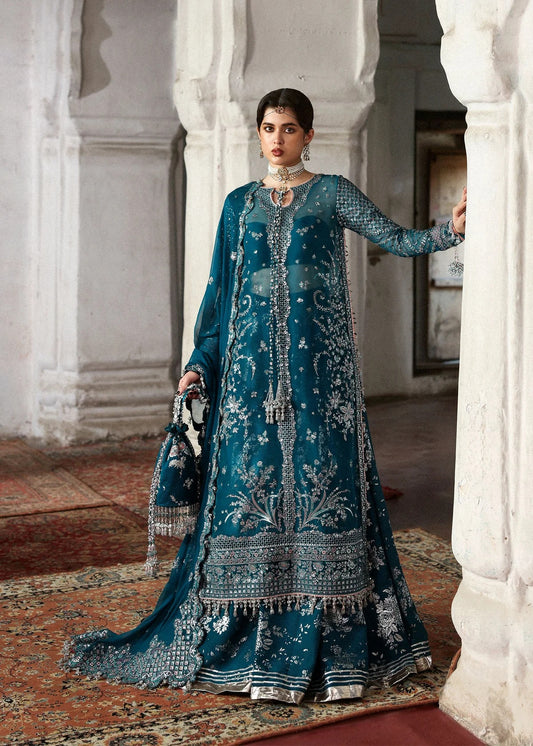 Hussain Rehar Luxury Organza Embroidered Unstitched 3PC Suit-Zebunisa