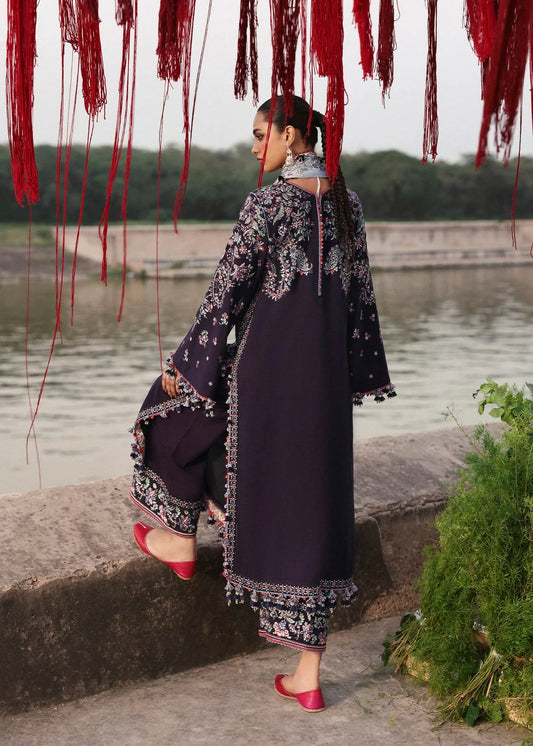 Hussain Rehar - Luxury Lawn Embroidered 3 Piece Unstitched - Rogue