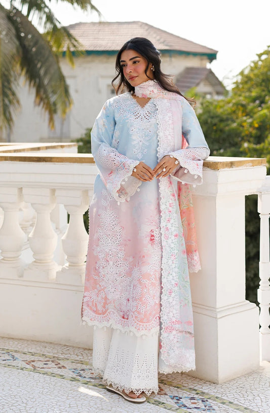AFROZEH Luxury Embroidered Lawn Unstitched 3Pc Suit-Liloura